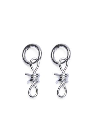 BARBED WIRE EARRINGS SILVER