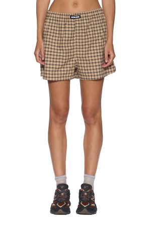 BOXER SHORTS TAN PLAID