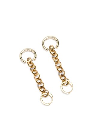 KRYSTAL CHAINLINK HUGGIE EARINGS GOLD