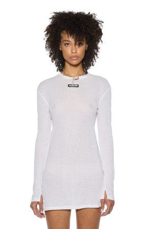 CRAWFORD LS MINI DRESS WHITE