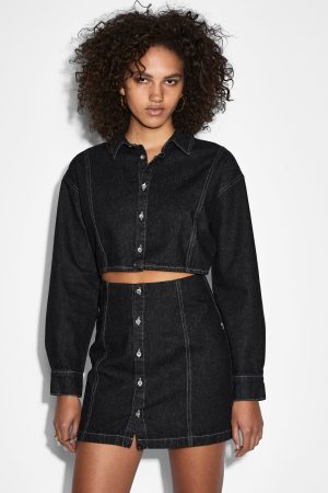 CUTOUT SHIRT DRESS MIDNIGHT