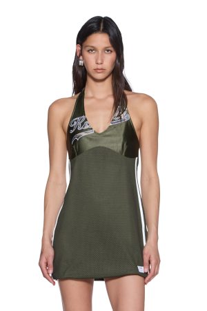PLAYOFF HALTER DRESS HASH