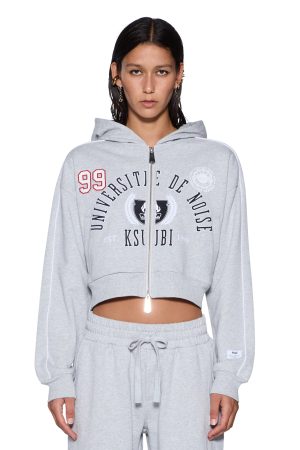 COLLEGE ORIGIN ZIP HOODIE GREY MARLE