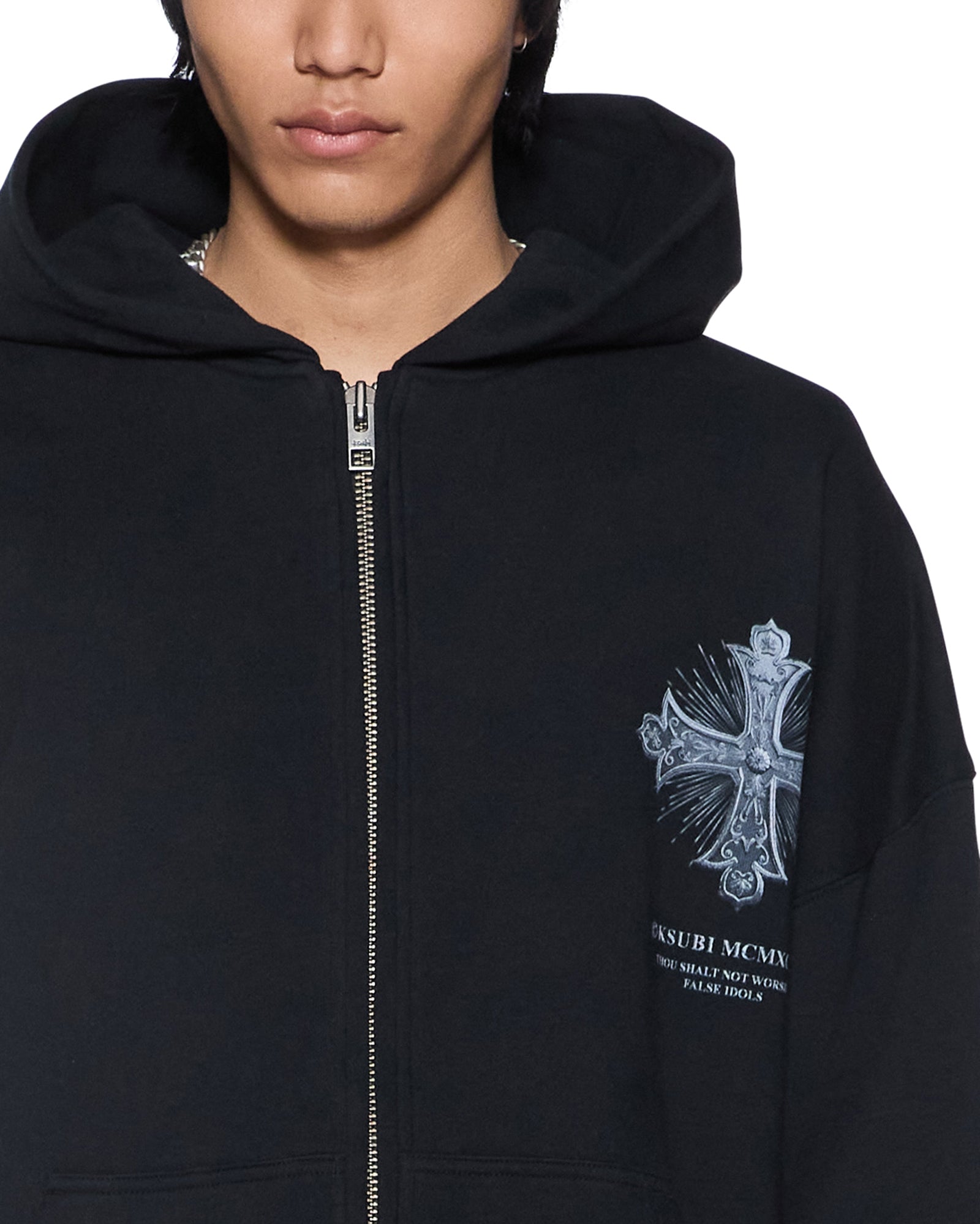 FALSE IDOLS EKCESS ZIP HOODIE JET BLACK - Image 3