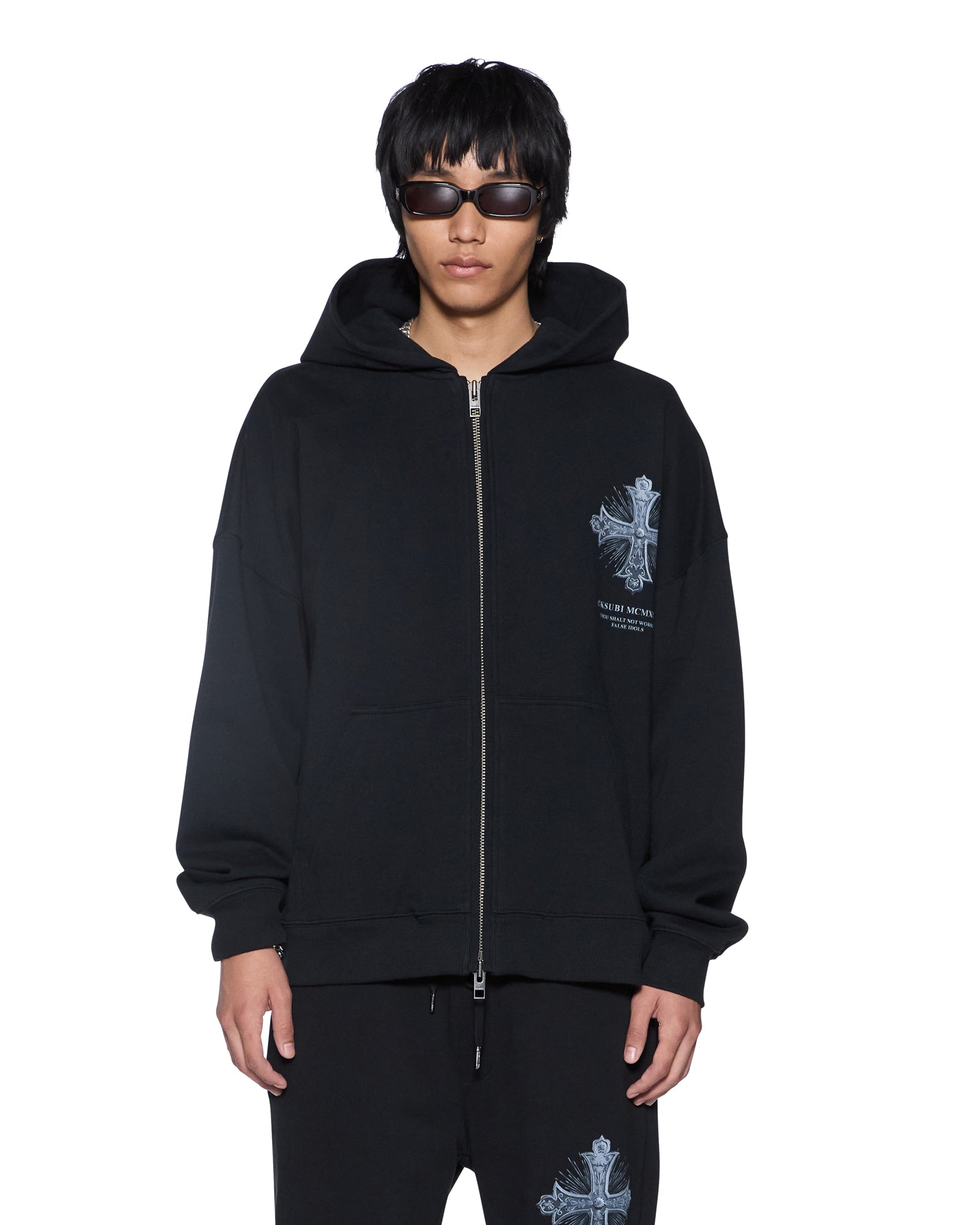 FALSE IDOLS EKCESS ZIP HOODIE JET BLACK - Image 2