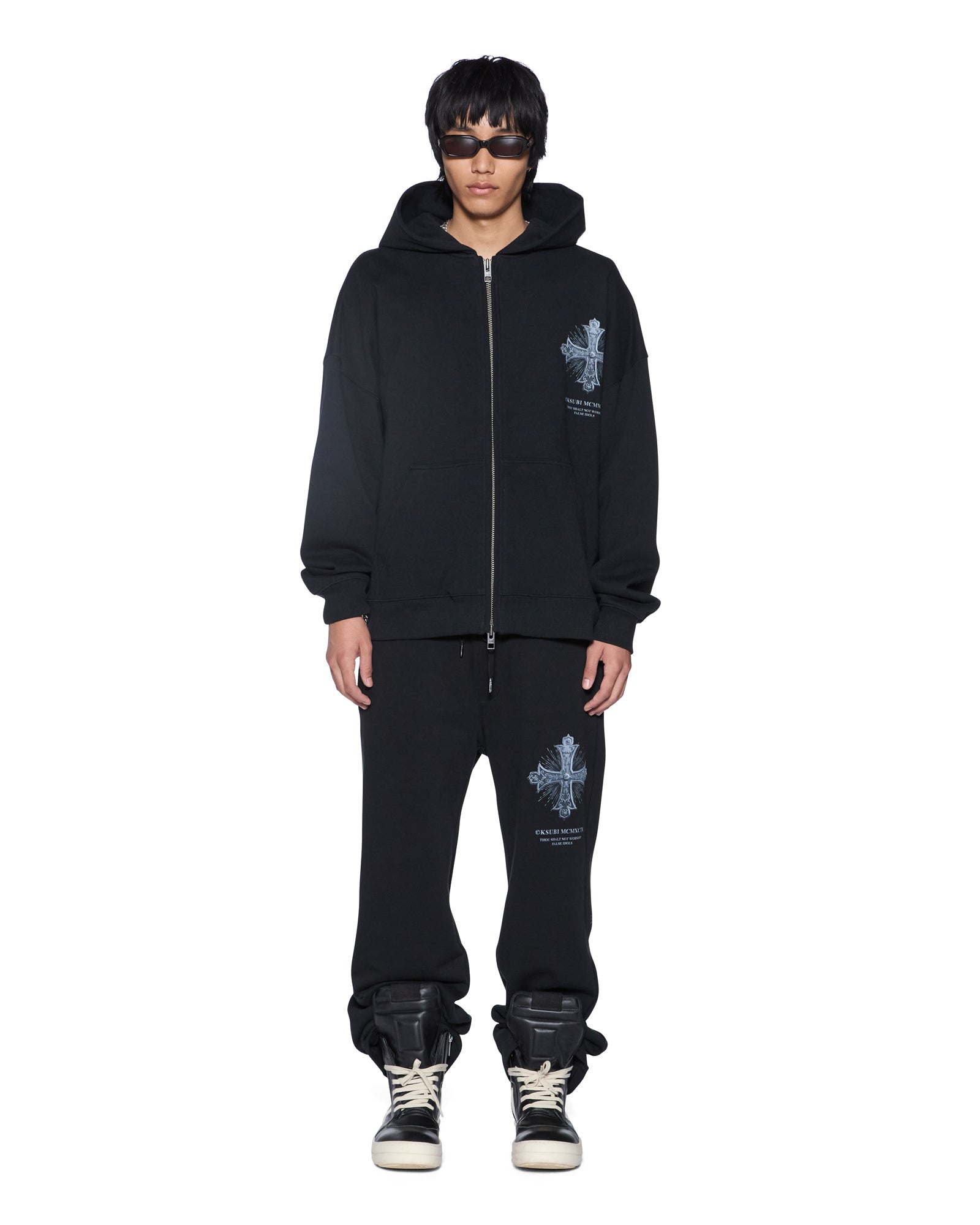 FALSE IDOLS EKCESS ZIP HOODIE JET BLACK - Image 4