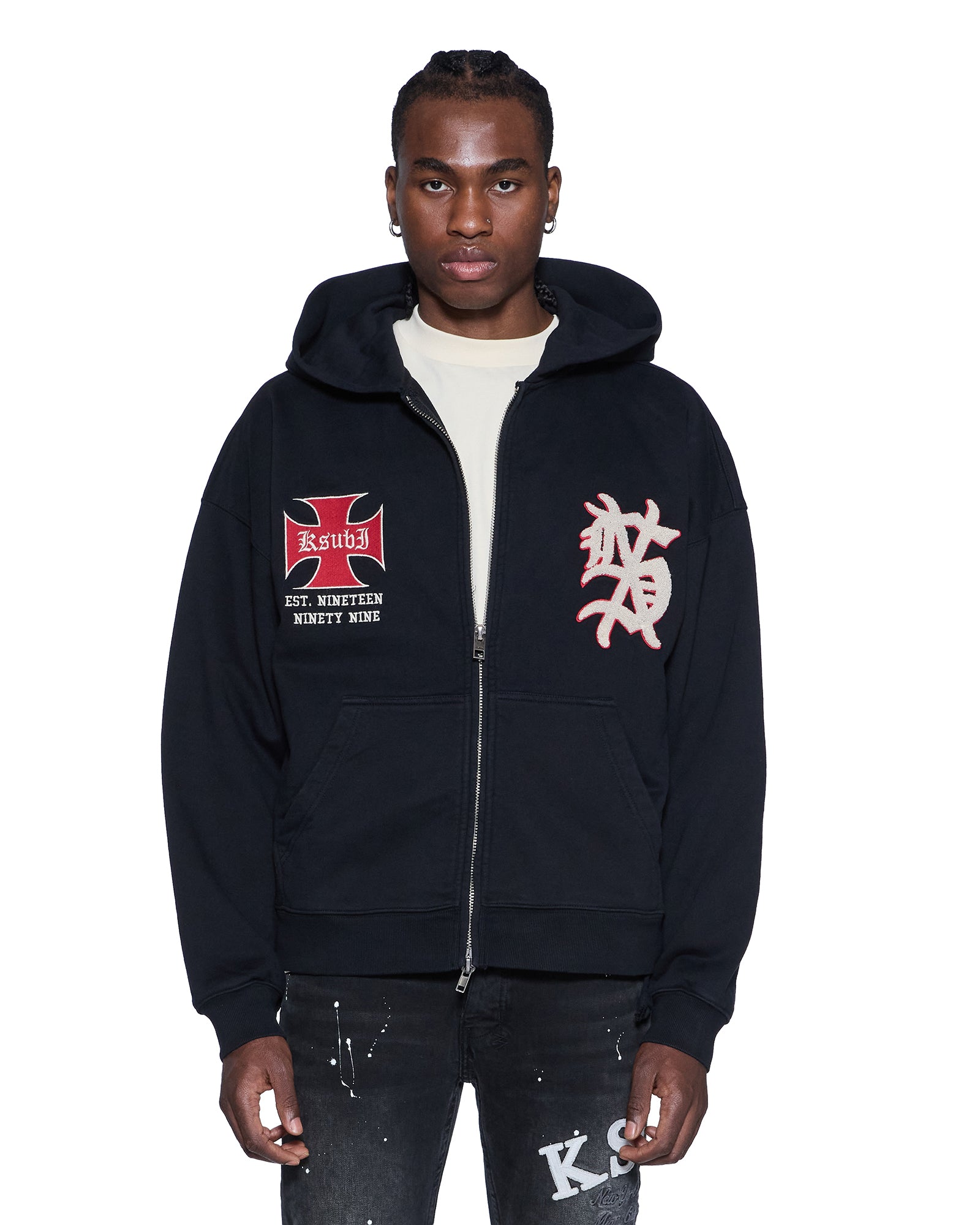 LEAGUE EKCESS ZIP HOODIE JET BLACK - Image 2
