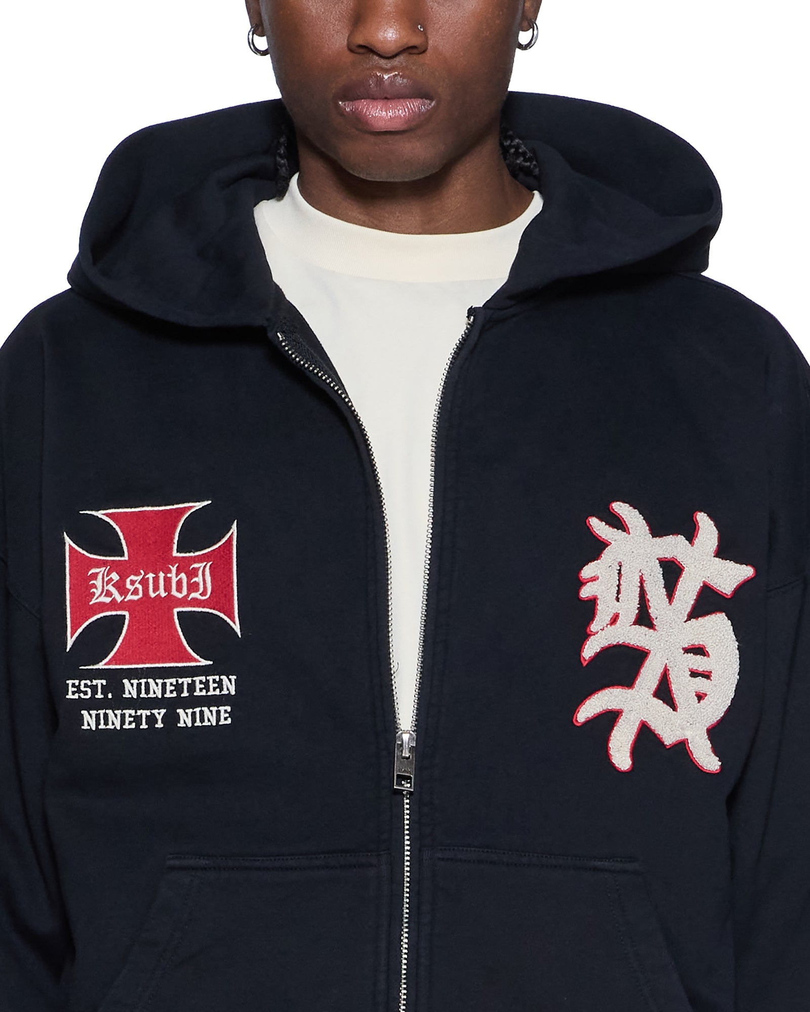 LEAGUE EKCESS ZIP HOODIE JET BLACK - Image 3