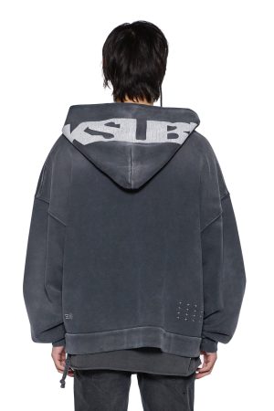 ACE EKCESS ZIP THRU HOODIE BLACK FADE