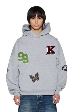 PATCHED EKCESS HOODIE GREY MARLE