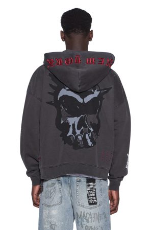 GRAFF EKCESS ZIP THRU HOODIE FADED BLACK