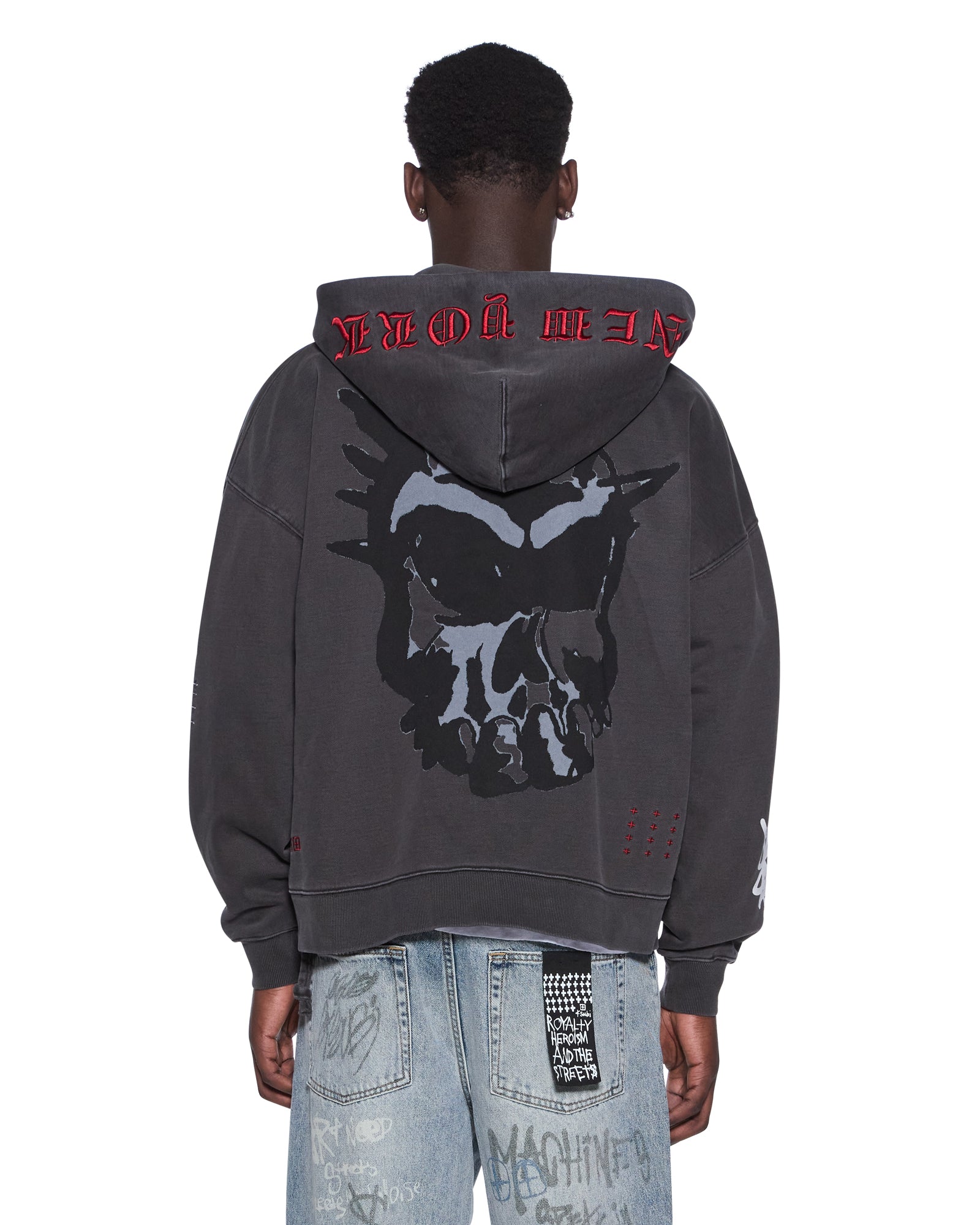 GRAFF EKCESS ZIP THRU HOODIE FADED BLACK