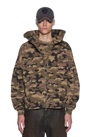 ZIP THRU HALEN HOODIE CAMO
