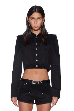 SLIM TRUCKER JACKET SALOON BLACK