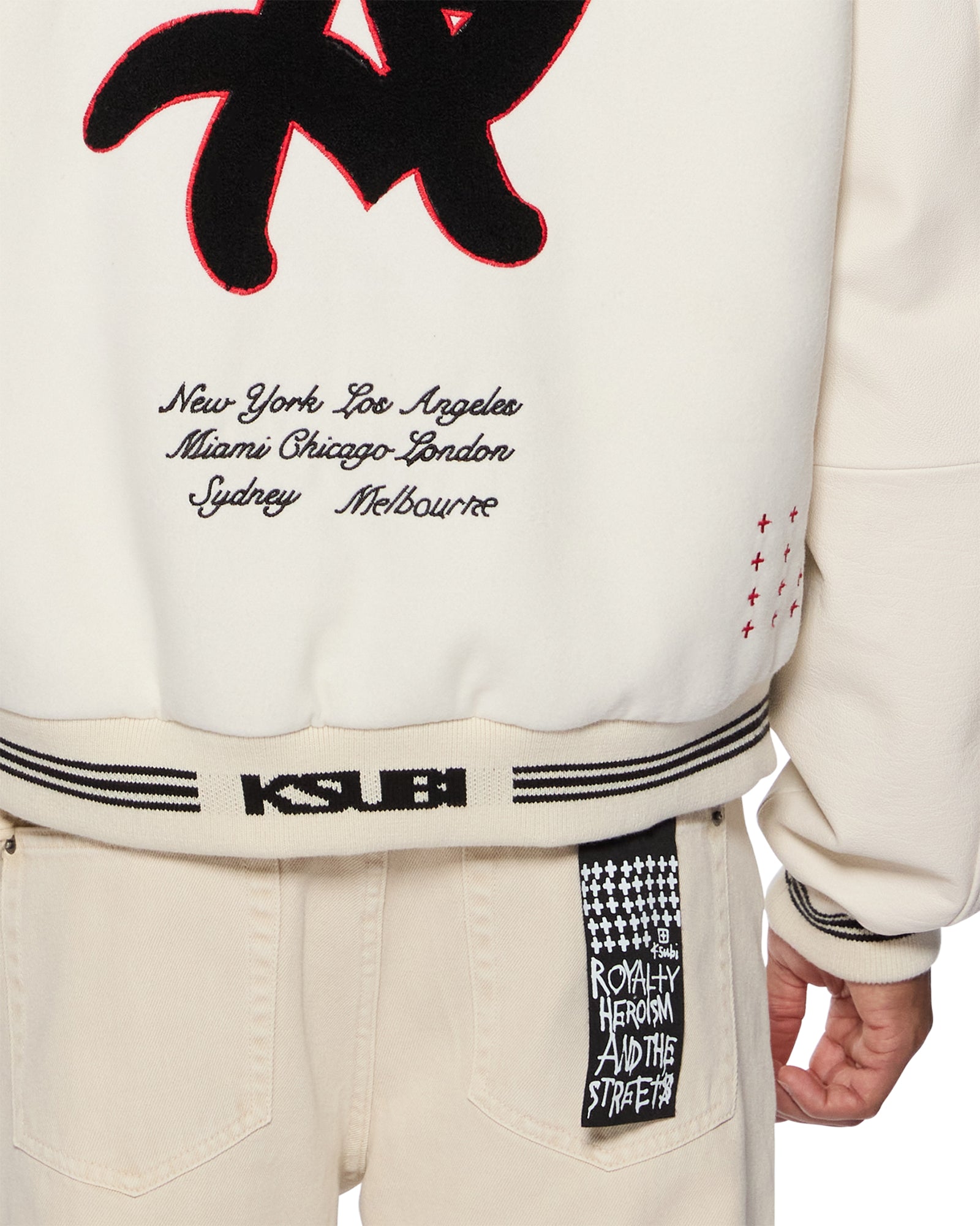 PLAYOFF VARSITY JACKET ECRU - Image 4