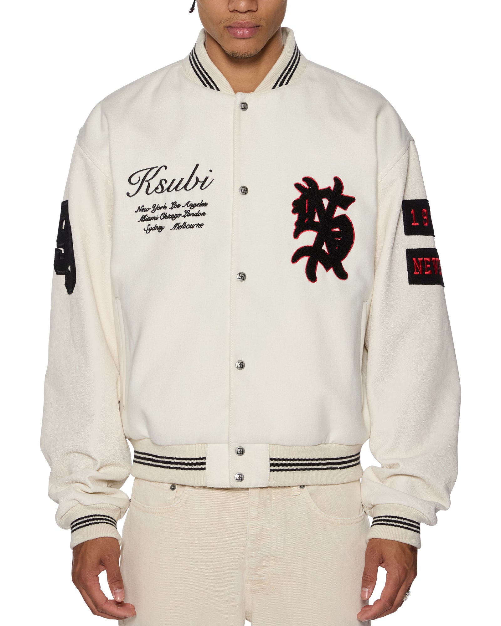 PLAYOFF VARSITY JACKET ECRU - Image 6