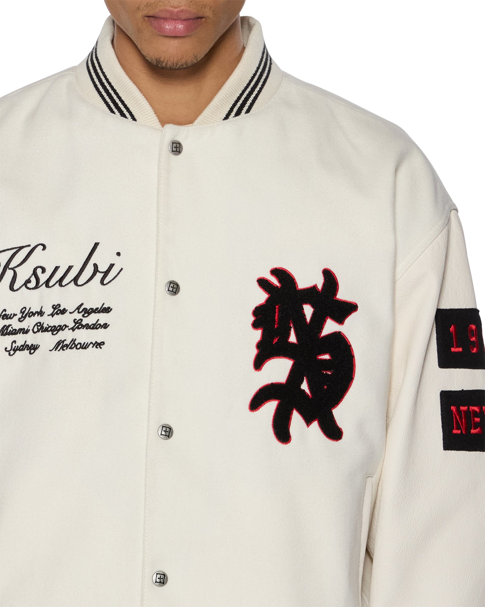 PLAYOFF VARSITY JACKET ECRU - Image 5