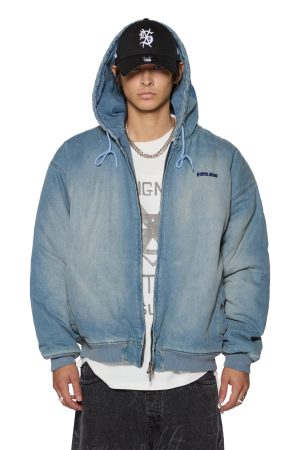 SLOUCH BOMBER JACKET FADED INDIGO