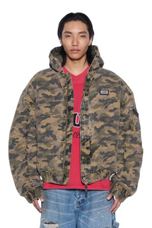 PLATED BOMBER JACKET CAMO