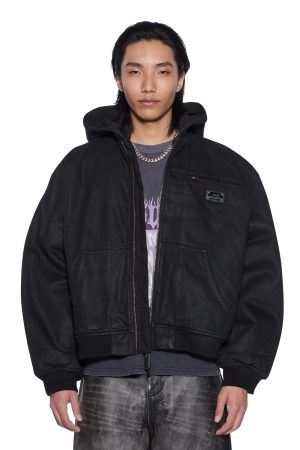 SIN CITY PLATED WAXED JACKET BLACK