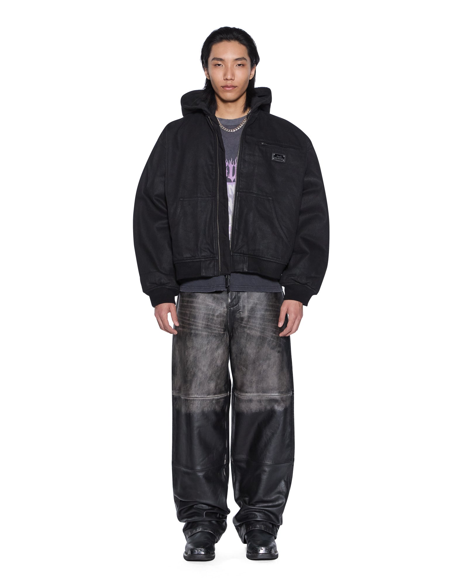 SIN CITY PLATED WAXED JACKET BLACK - Image 2