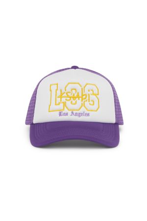 LA AND THE STREETS TRUCKER CAP PURPLE