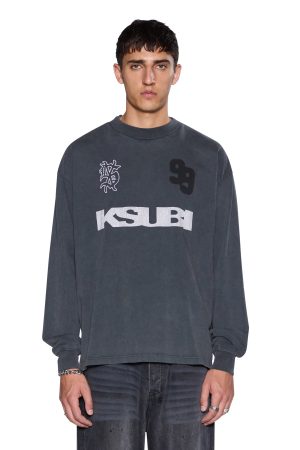 RUGGED EKCESS LS TEE BLASTED BLACK