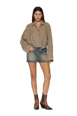 ASTRA LS SHIRT TAN PLAID