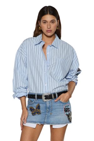 ASTRA LS SHIRT BLUE STRIPE BADGE