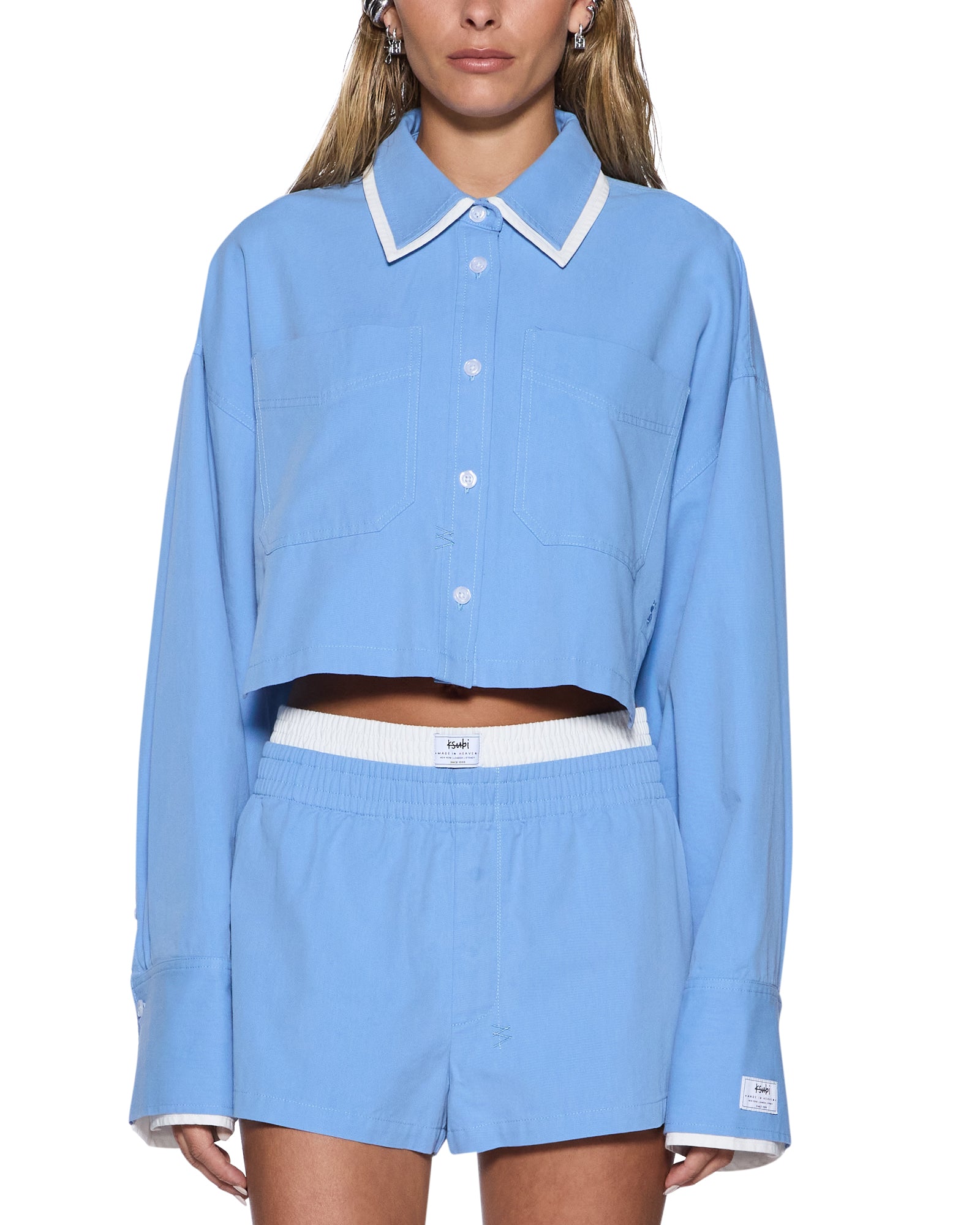 BALTER LS SHIRT BRIGHT BLUE/WHITE - Image 3