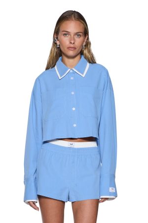BALTER LS SHIRT BRIGHT BLUE/WHITE