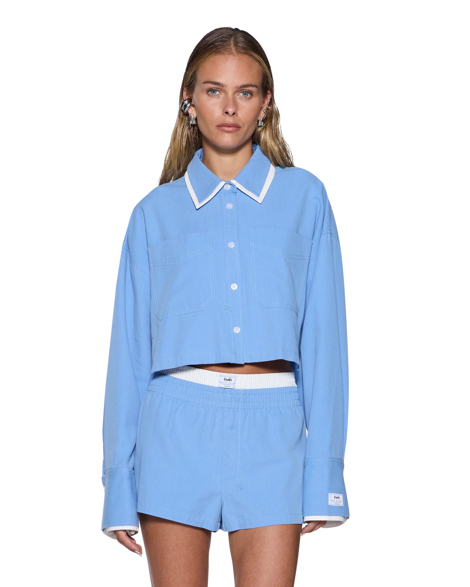 BALTER LS SHIRT BRIGHT BLUE/WHITE