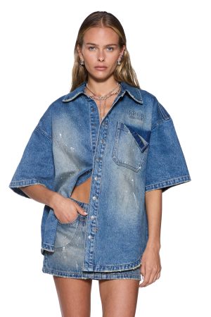 GARAGE DENIM SS SHIRT PAINTER BLUE