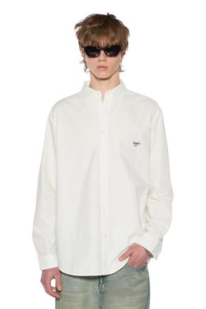 KSIGNATURE BUTTON DOWN LS SHIRT WHITE