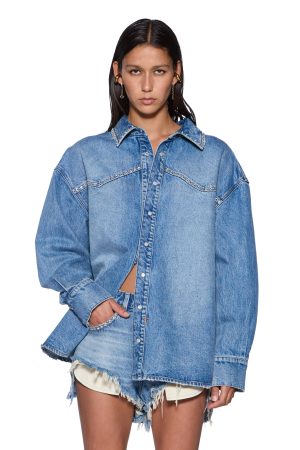 OVERSIZED DENIM LS SHIRT MAVERIK KRYSTAL