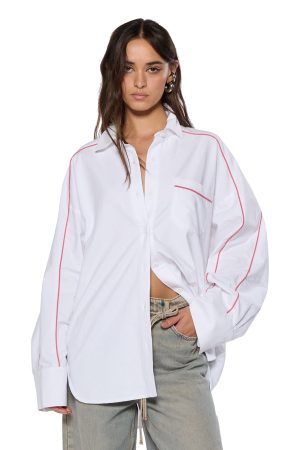 STINGER ASTRA LS SHIRT WHITE/RED