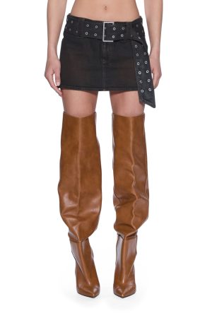 MICRO MINI SKIRT BELTED GREASED