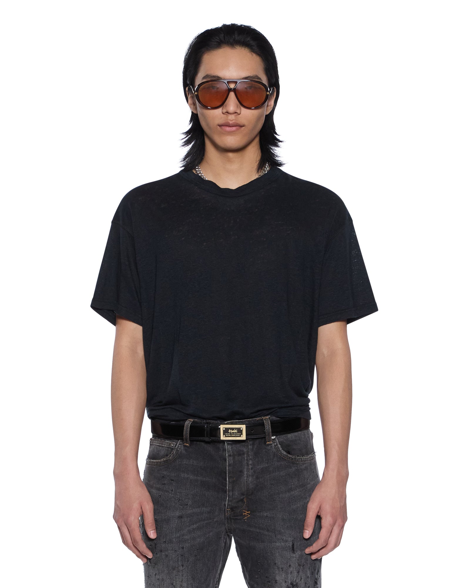 SID LINEN SS TEE JET BLACK - Image 3
