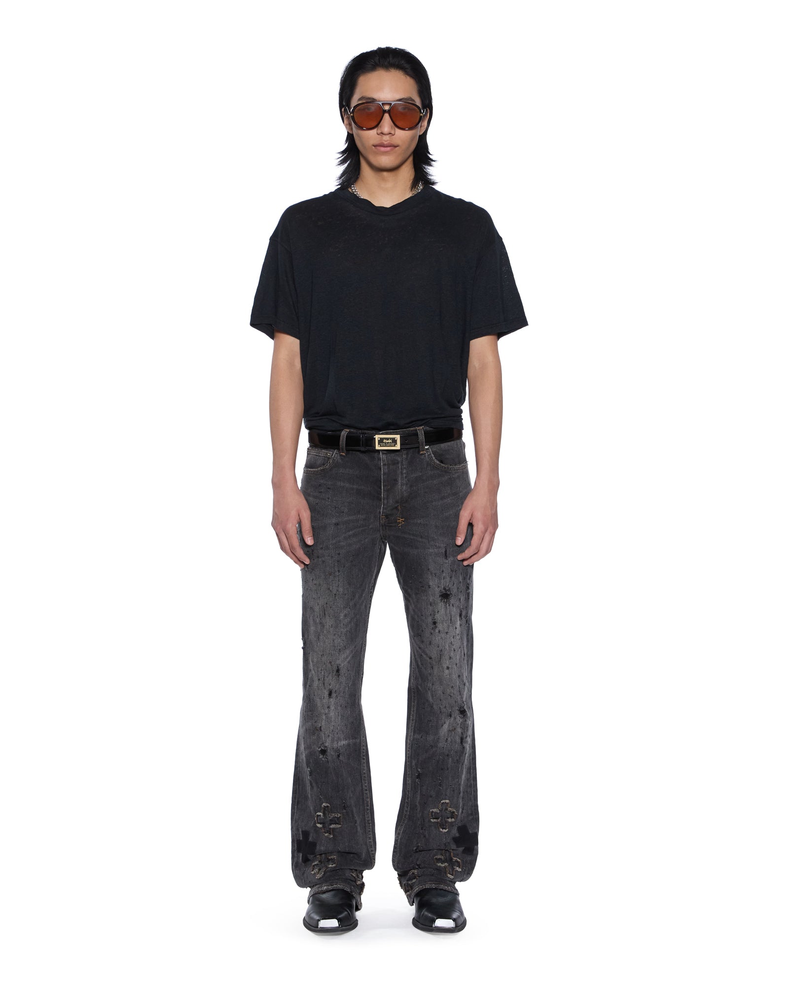SID LINEN SS TEE JET BLACK - Image 2