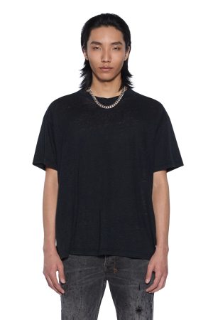 SID LINEN SS TEE JET BLACK