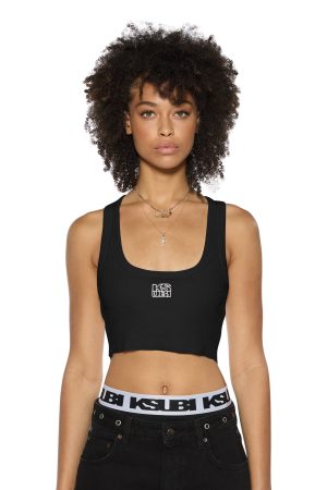 STACKED ORIGIN CROP BLACK