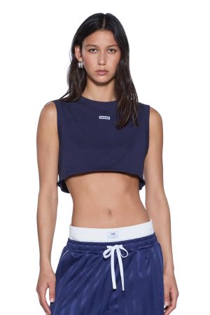 LABELS CROP TANK NAVY