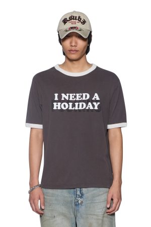 HOLIDAY RINGER SS TEE FADED BLACK