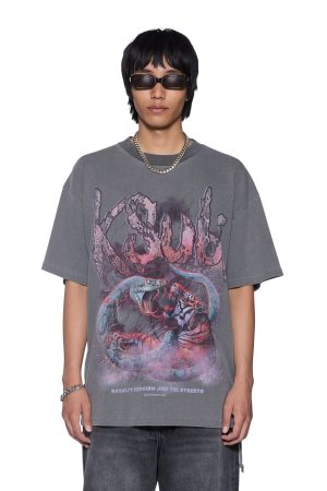 KNOTTED EKCESS SS TEE CHARCOAL