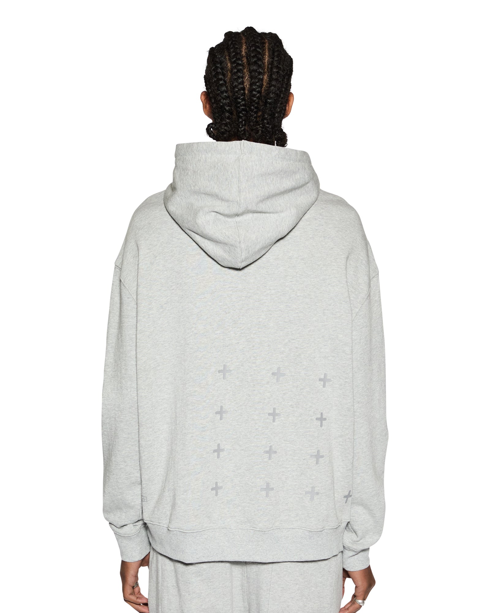 4 X 4 BIGGIE HOODIE GREY MARLE - Image 2