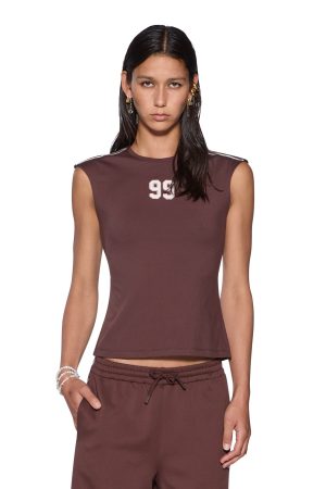 99 SS SLIM OPEN BACK TEE MOCHA