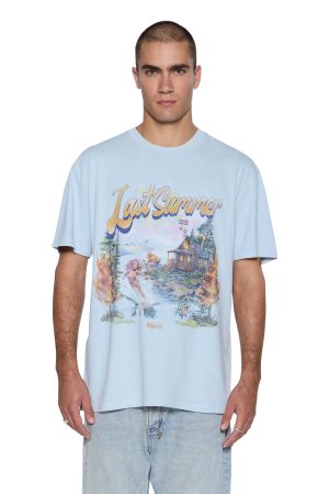 LAST SUMMER BIGGIE SS TEE BLUE MIST