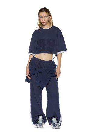 99 BOYFRIEND CROPPED SS TEE INK BLUE