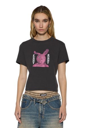 FUNNY BUNNY SHRUNKEN SS TEE WASHED BLACK